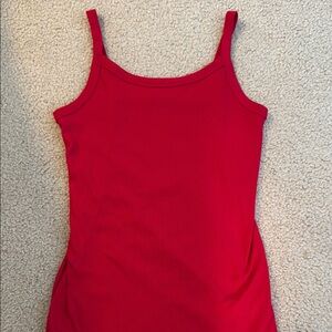 No Boundaries Red Fitted Sleeveless Tank Top